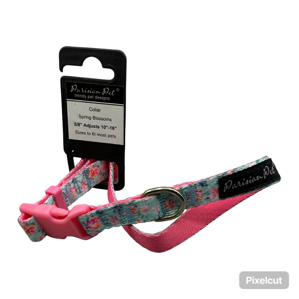 Parisian Pet Spring Blossoms Floral Dog Collar Pink Blue NC-013S